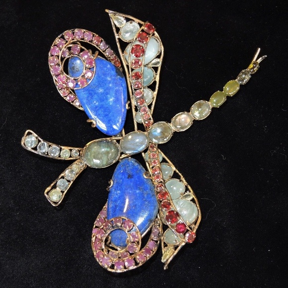 IRADJ MOINI Large Dragonfly Insect Bug Brooch Pin Vintage Designer Jewelry - Picture 4 of 6